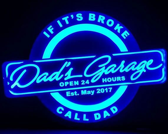 Dad's Garage Custom Acrylic Wall Led Sign Night Light Neon | Etsy | Etsy (US)