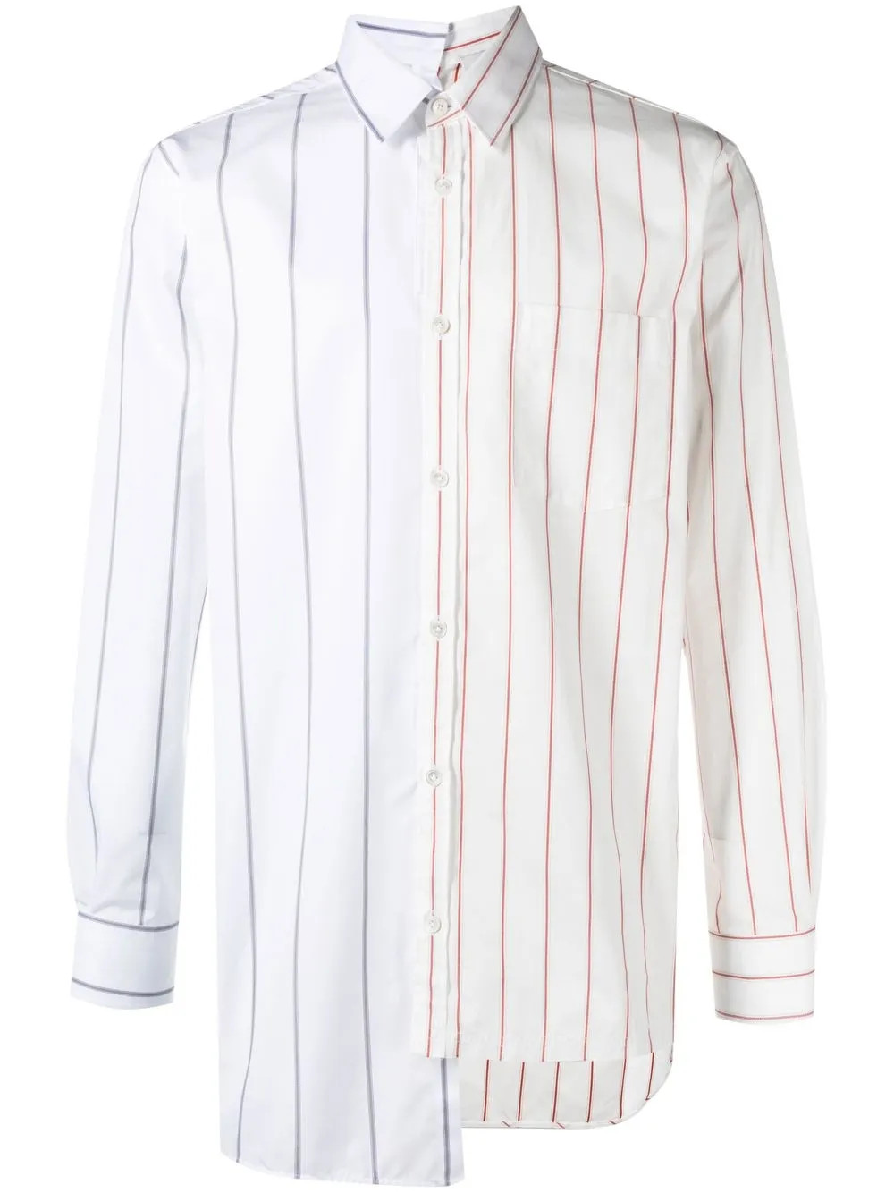 two-tone pinstripe shirt | Farfetch Global