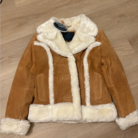 Steve Madden Tan & Cream Teddy coat small faux suede NWT | Poshmark