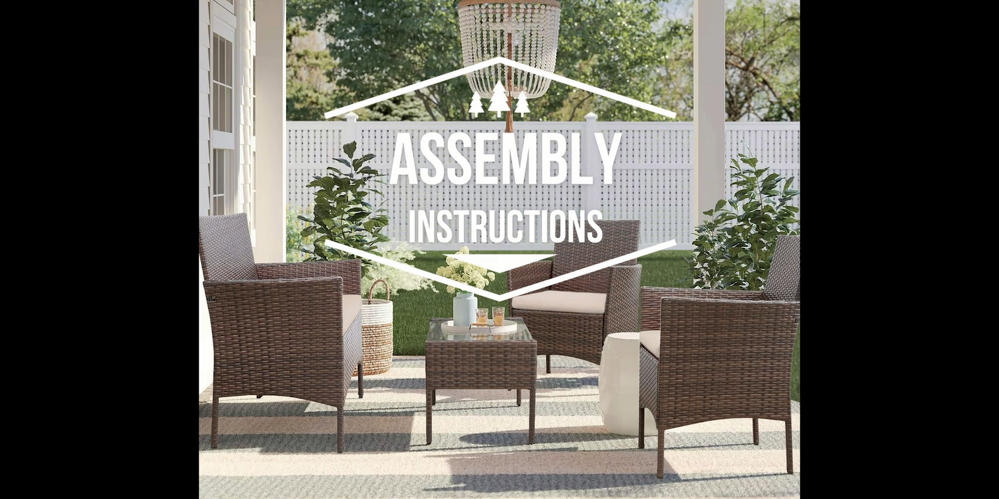 Lacoo 4 Pieces Patio Furniture Set Outdoor Conversation Wicker Rattan Chairs Seating with Cushion... | Walmart (US)