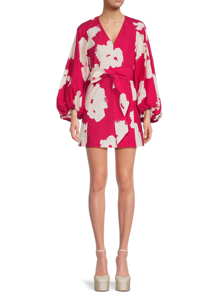 Tanya Taylor Women's Loretta Floral Wrap Dress - Black Multi - Size 0 | Saks Fifth Avenue OFF 5TH