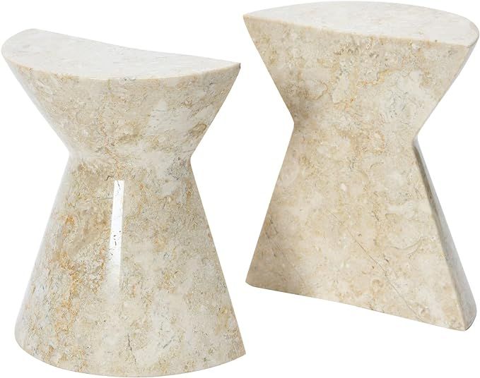 Bloomingville Natural Modern Marble Office and Home Contemporary Shelf and Table Décor Set of 2 ... | Amazon (US)