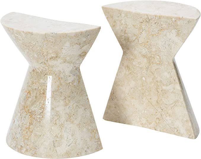 Bloomingville Natural Modern Marble Office and Home Contemporary Shelf and Table Décor Set of 2 ... | Amazon (US)