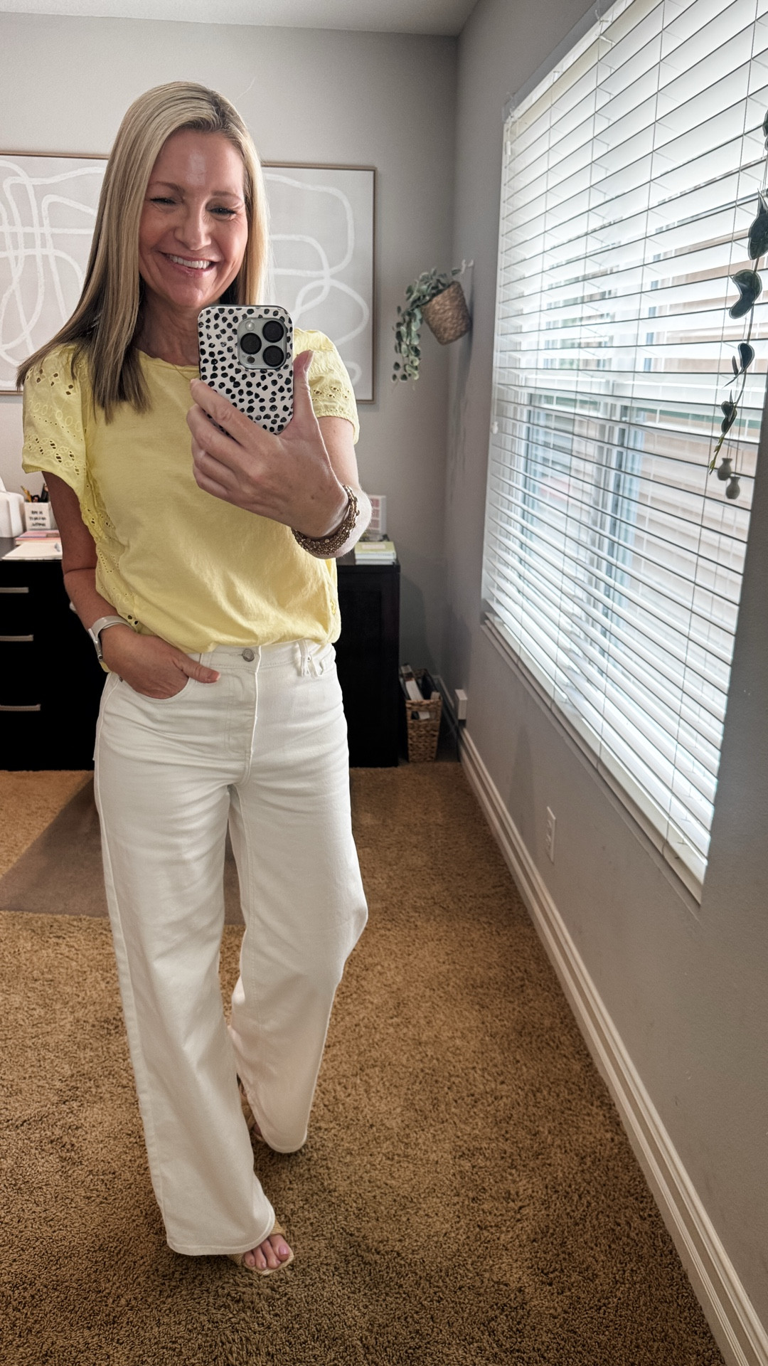 Target Tuesday! When I purged my jeans at the start of the season, I got rid of all my white jeans except for a cropped pair so when I saw some of my favorite influencers sharing these Target wide leg jeans I immediately ordered. 

While they do have some stretch, I did end up going up two sizes which is the same thing I did with the sailor jeans last year. These are on sale this week for just $22.

My yellow shirt is an old Loft find but I linked a Target yellow tee that is still available. 

My wedge sandals from Target are also on sale this week. Perfect as a gift for any Mom. 

#LTKSaleAlert #LTKMothersDay #LTKootd