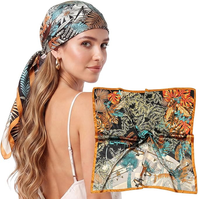 RIIQIICHY Head Scarf for Women Like Silk Satin Scarf for Hair Wrapping at Night Bandana Square Sc... | Amazon (US)