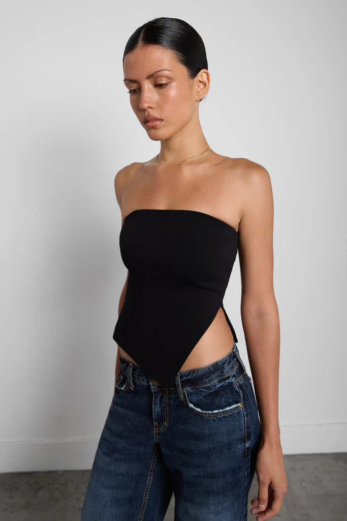 CROPPED TUBE TOP WITH SIDE SLIT | OAK + FORT