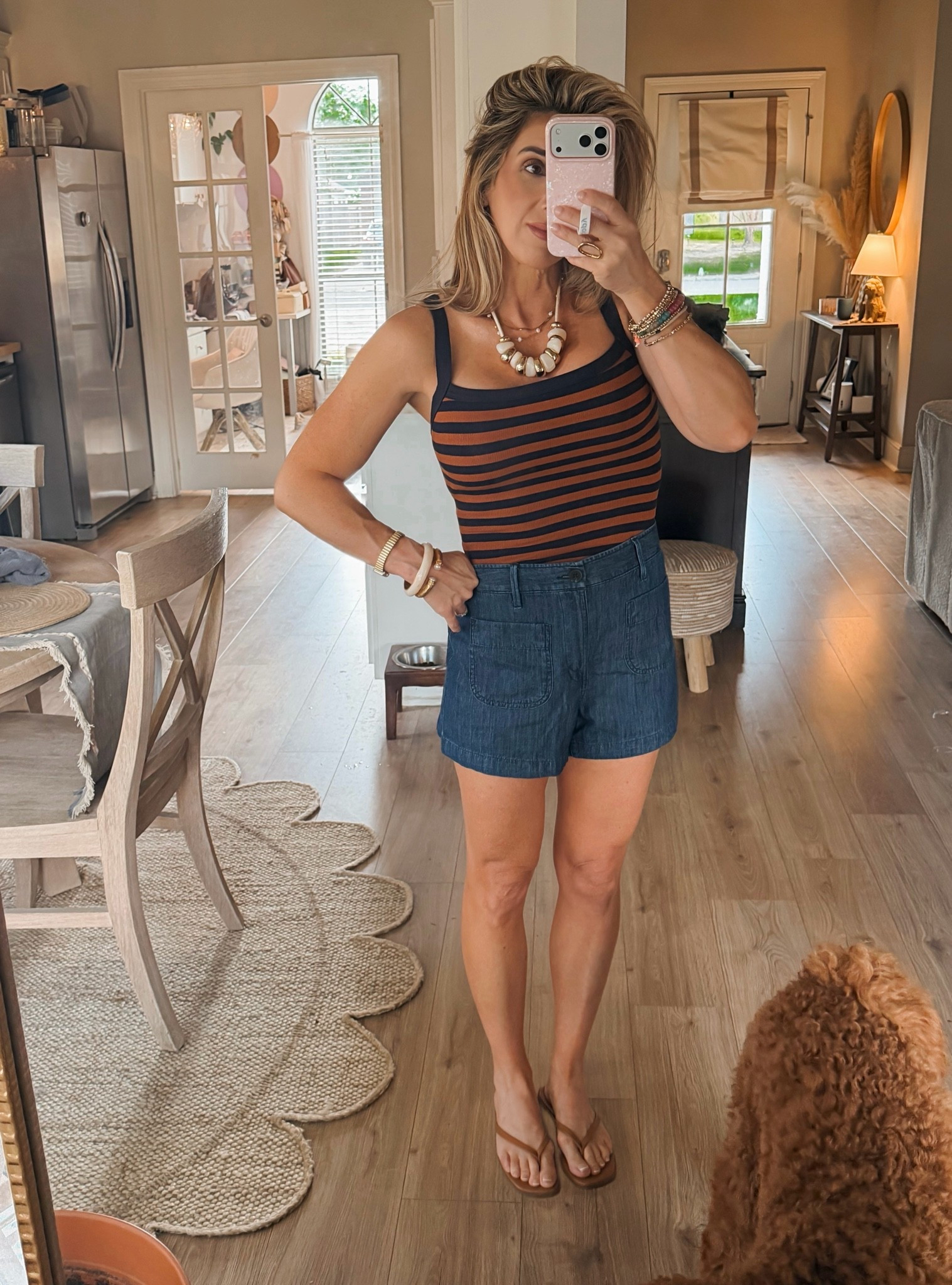 Love the warm fall tones in this tank top for moving into fall with a jacket.

Fall outfits women, summer outfits over 40, layering tank tops, stripe tops

#LTKgrwm #LTKootd #LTKmomlife