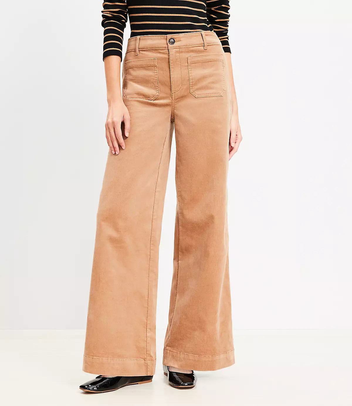 Palmer Wide Leg Pants in Brushed Corduroy | LOFT