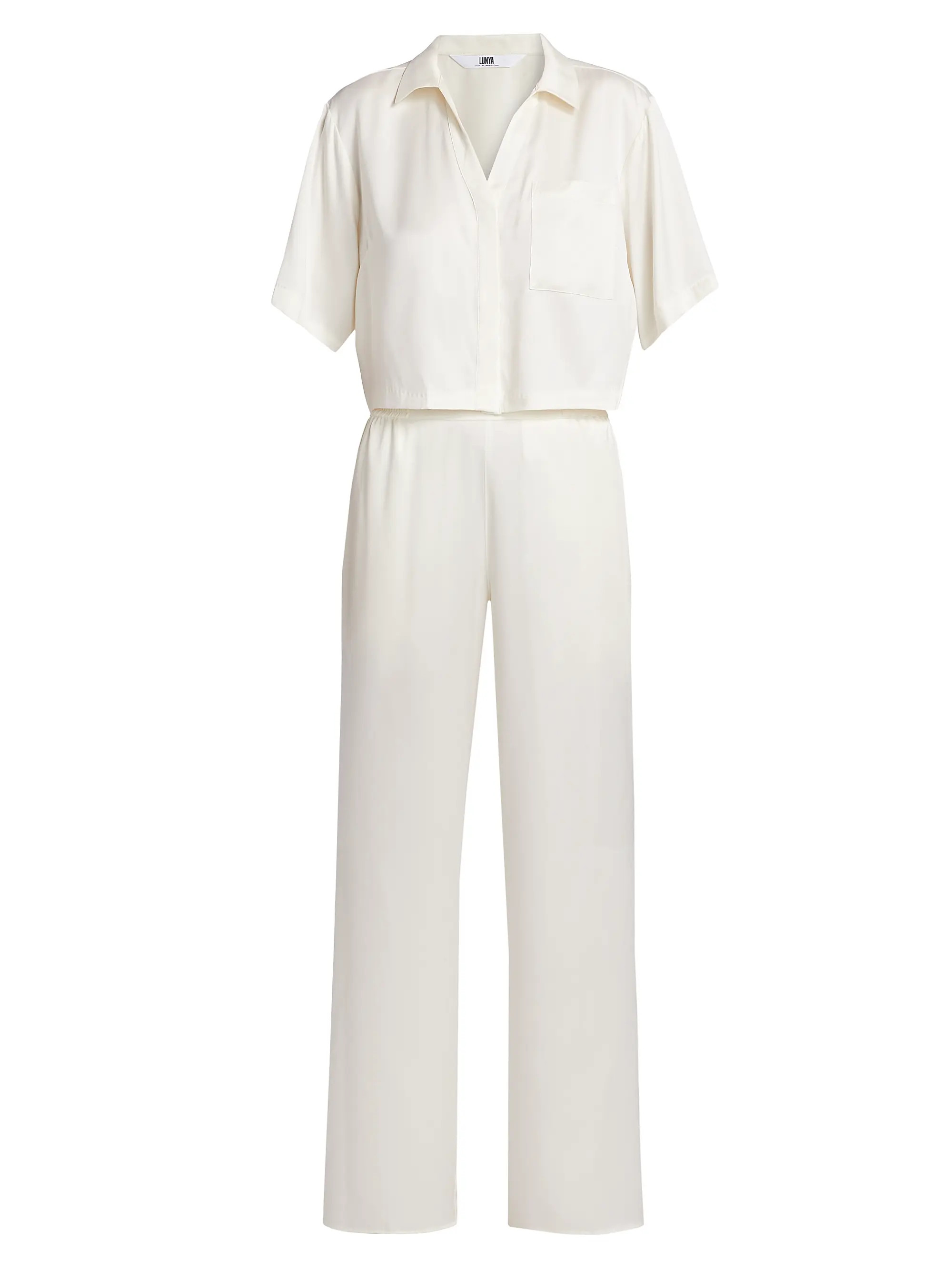 Lunya Washable Silk High-Rise Pants 2-Piece Pajama Set | Saks Fifth Avenue | Saks Fifth Avenue