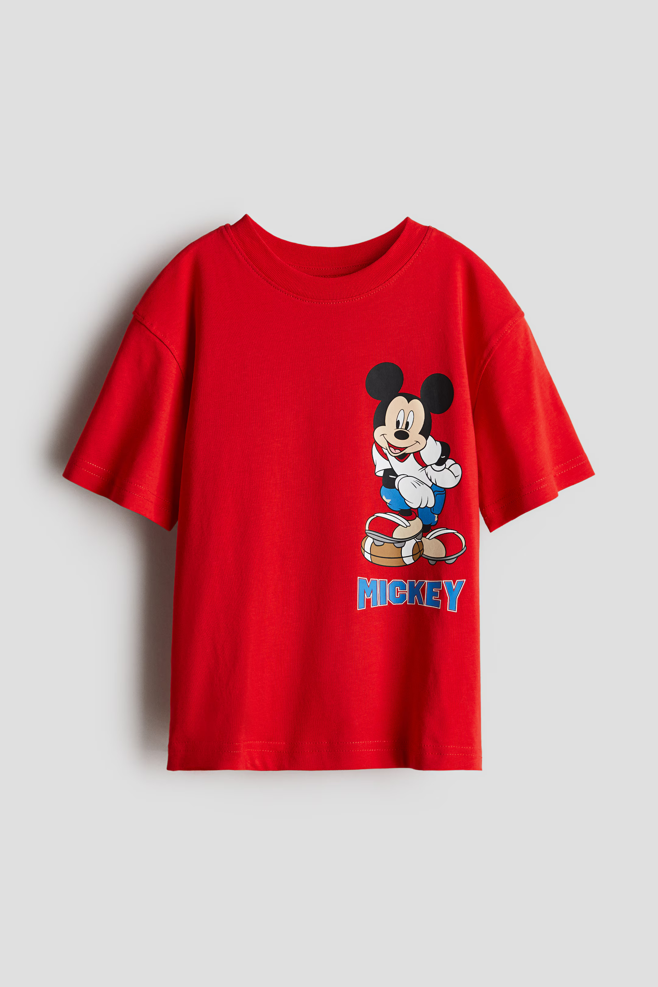Printed T-shirt - Bright red/Mickey Mouse - Kids | H&M US | H&M (US + CA)