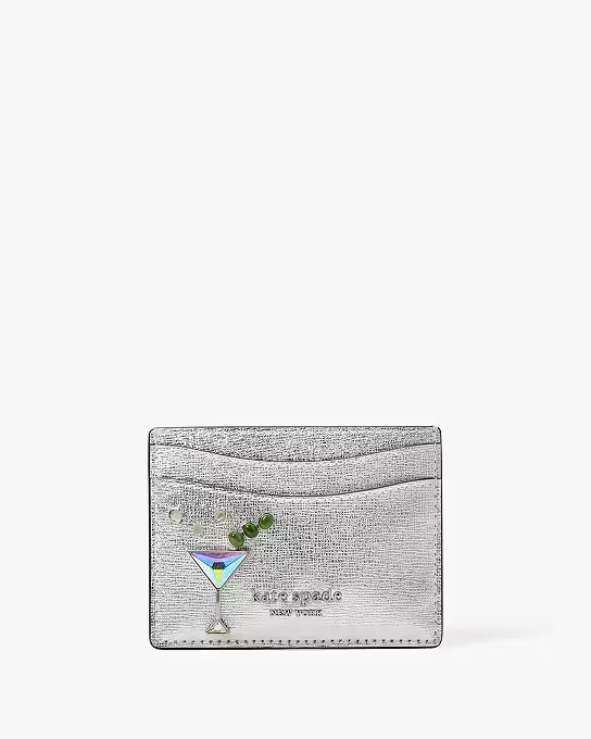 Shaken Not Stirred Embellished Metallic Cardholder | Kate Spade (US)