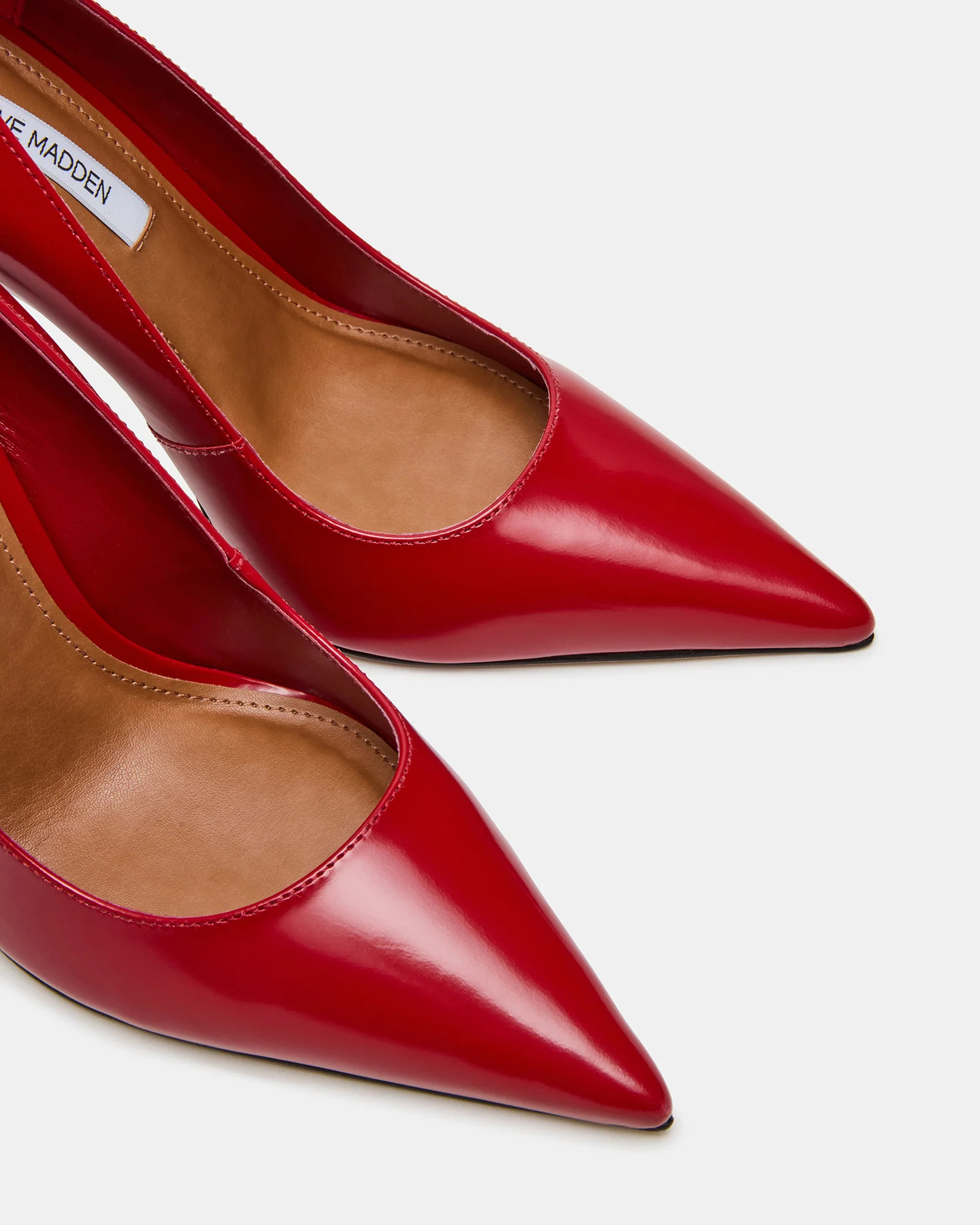 NOIR Red Leather Pointed-Toe Stiletto Pump Women's Heels | Steve Madden (US)