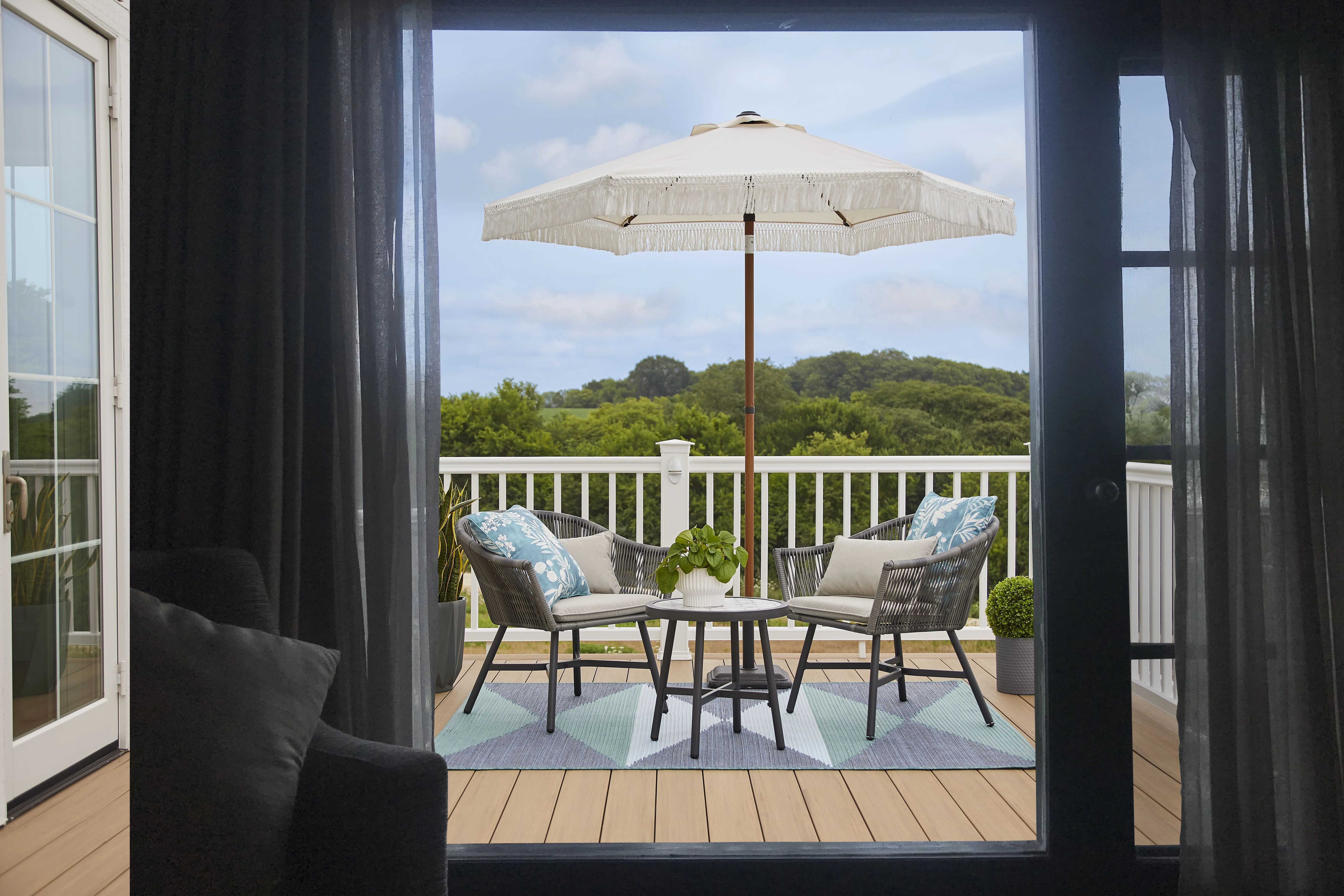 Better Homes & Gardens Blakely 3-Piece Chat Set with Tile Top Table, Gray - Walmart.com | Walmart (US)