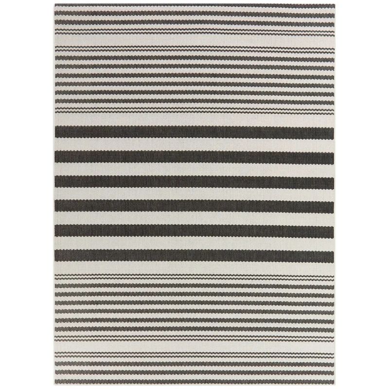 Paterson Striped Black/White Indoor / Outdoor Area Rug | Wayfair Professional