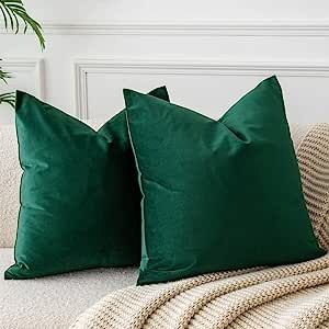 JUSPURBET Christmas Decorative Velvet Throw Pillow Covers for Sofa Couch Bed,Pack of 2 Luxury Sof... | Amazon (US)