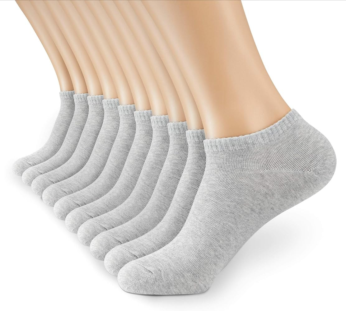 MONFOOT Men's/Women's 10-20 Pairs Thin Cotton Low Cut Ankle Socks, Multipack | Amazon (US)