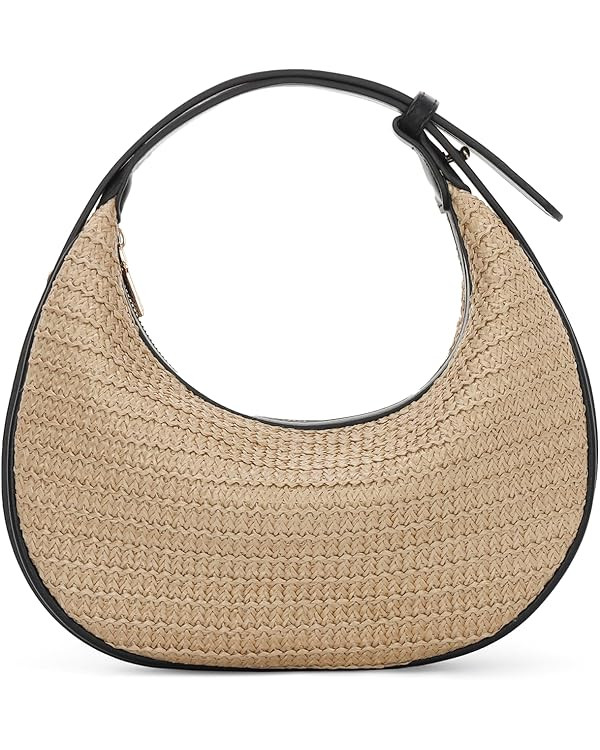 GOKTOW Straw Crossbody Bag Beach Tote Handbag with Adjustable Straps Crescen Raffia Purse for Sum... | Amazon (US)