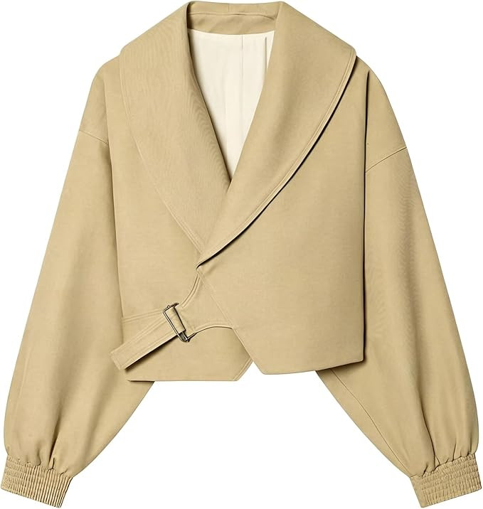 2026 Cropped Oversized Trench Jacket for Women | Amazon (US)