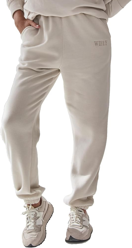 Six Stories Embroidered 'Wifey' Joggers, Newlywed Chic, Comfy & Soft, Honeymoon Essential, Elasti... | Amazon (US)