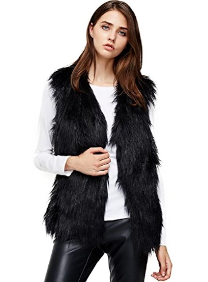 ANNA&CHRIS Womens Soft Sleeveless Faux Fur Vest Gradient Waistcoat Jacket | Amazon (US)