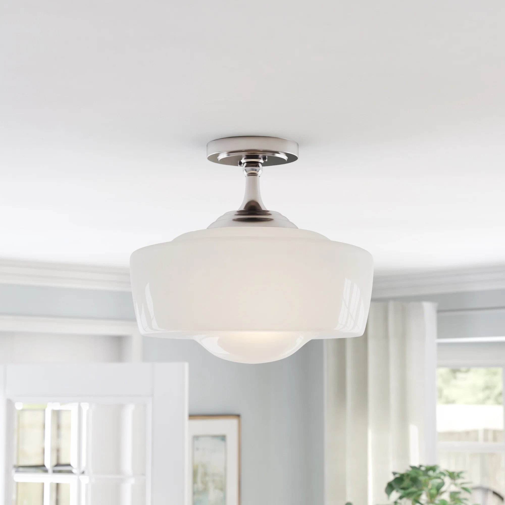 Belby Glass Semi Flush Mount | Wayfair North America