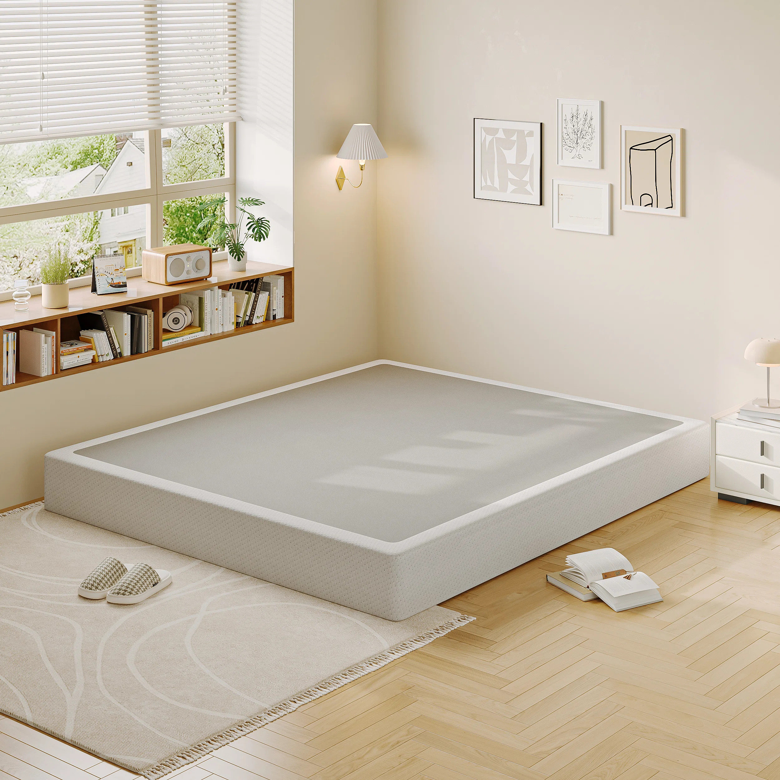 King Box Spring 9 Inch For King Bed, 1500Lbs Capacity, High Profile Mattress Foundation With Fabr... | Wayfair North America