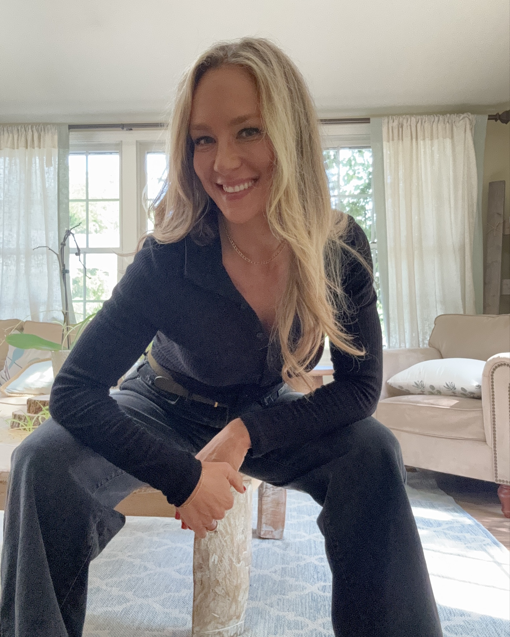 Look for the Podcast…

I typically don’t go all black, but vibing on the black faded denim with button down collar wool sweater.  Great for cool weather transition of fall to winter. 

Pop of color with suede green belt. 

#LTKFallSale #LTKFindsUnder100 #LTKOver40