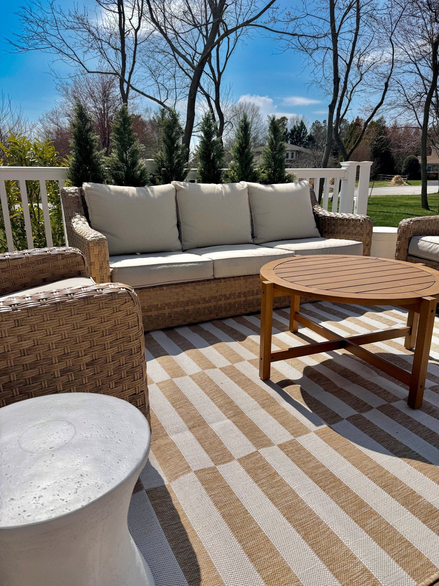 spring patio refresh, outdoor patio furniture, affordable outdoor furniture, budget friendly patio decor, walmart patio furniture, target outdoor furniture, wayfair outdoor set, outdoor living space ideas, backyard patio styling, neutral outdoor decor, woven outdoor sofa, outdoor conversation set, patio rug neutral, striped outdoor rug, outdoor coffee table wood, small patio ideas, deck decor ideas, cozy outdoor seating, spring outdoor refresh, outdoor entertaining space, budget patio makeover, outdoor decor finds, patio styling ideas, neutral backyard aesthetic, affordable home decor, outdoor furniture sale, spring home refresh outdoor, deck furniture ideas, outdoor seating area, casual outdoor living

#LTKdayinmylife #LTKSeasonal #LTKHome