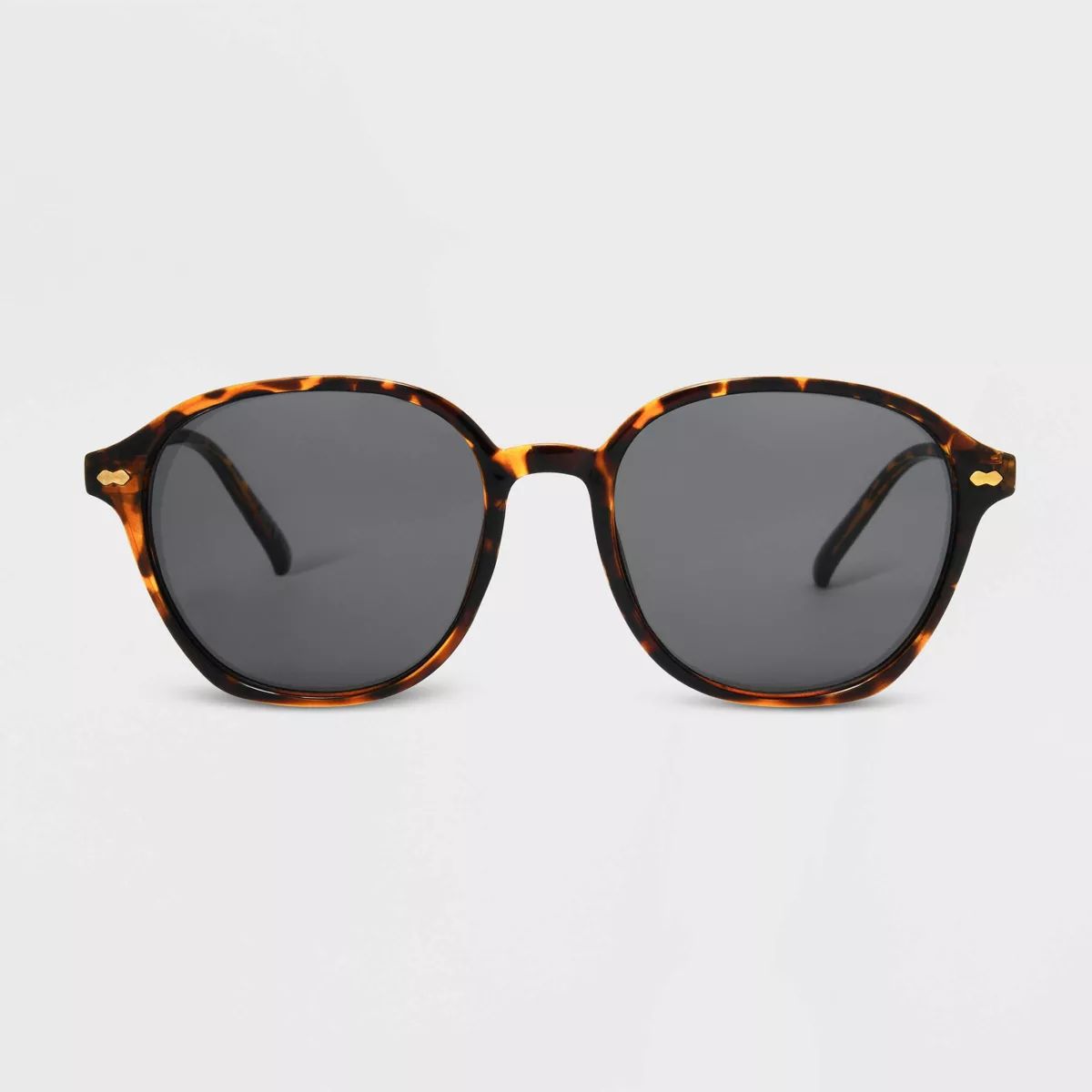 Women's Shiny Plastic Round Gray Lens Sunglasses - Universal Thread™ Brown/Tortoise Print | Target