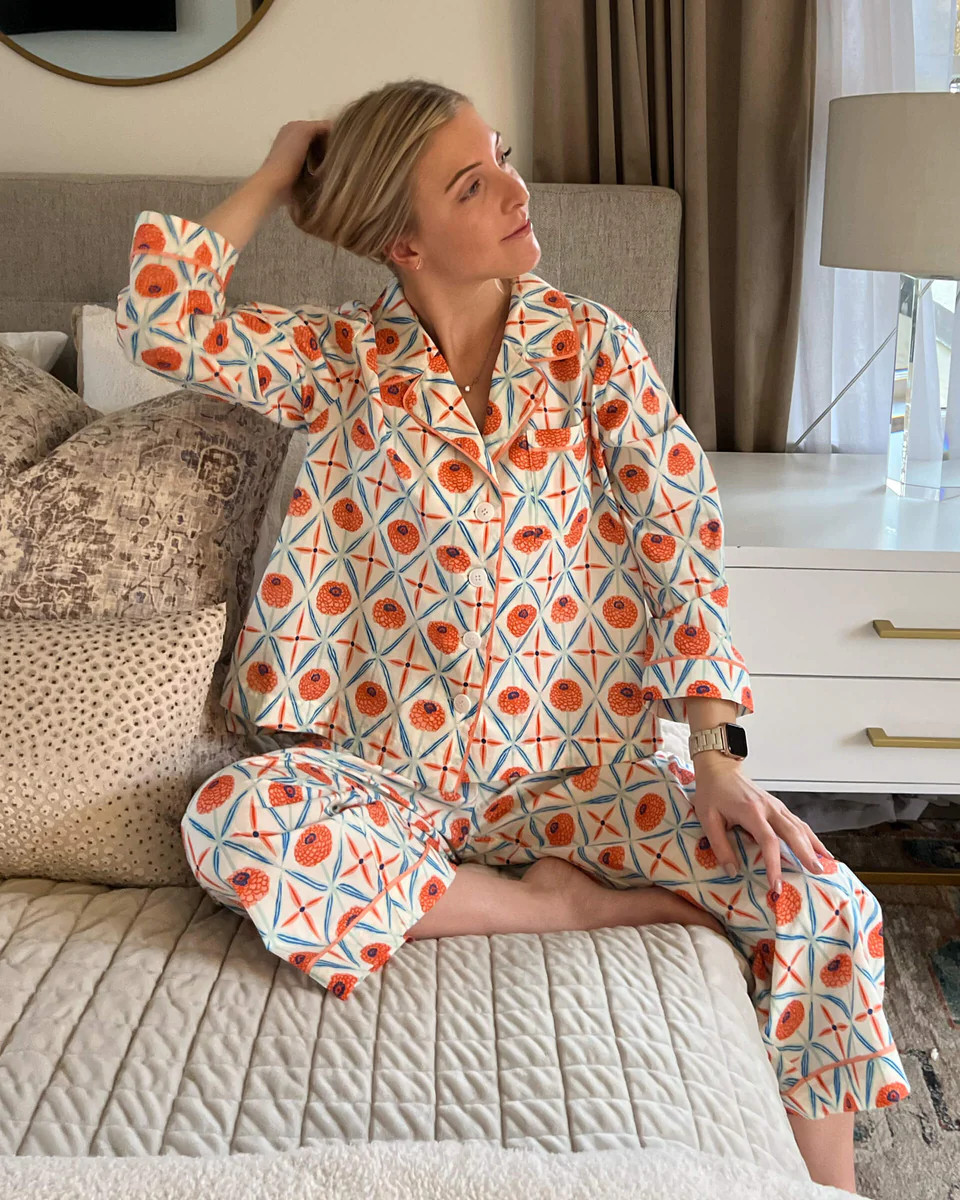 Over The Cotton Moon Pajama Set - Zinnias | MERSEA