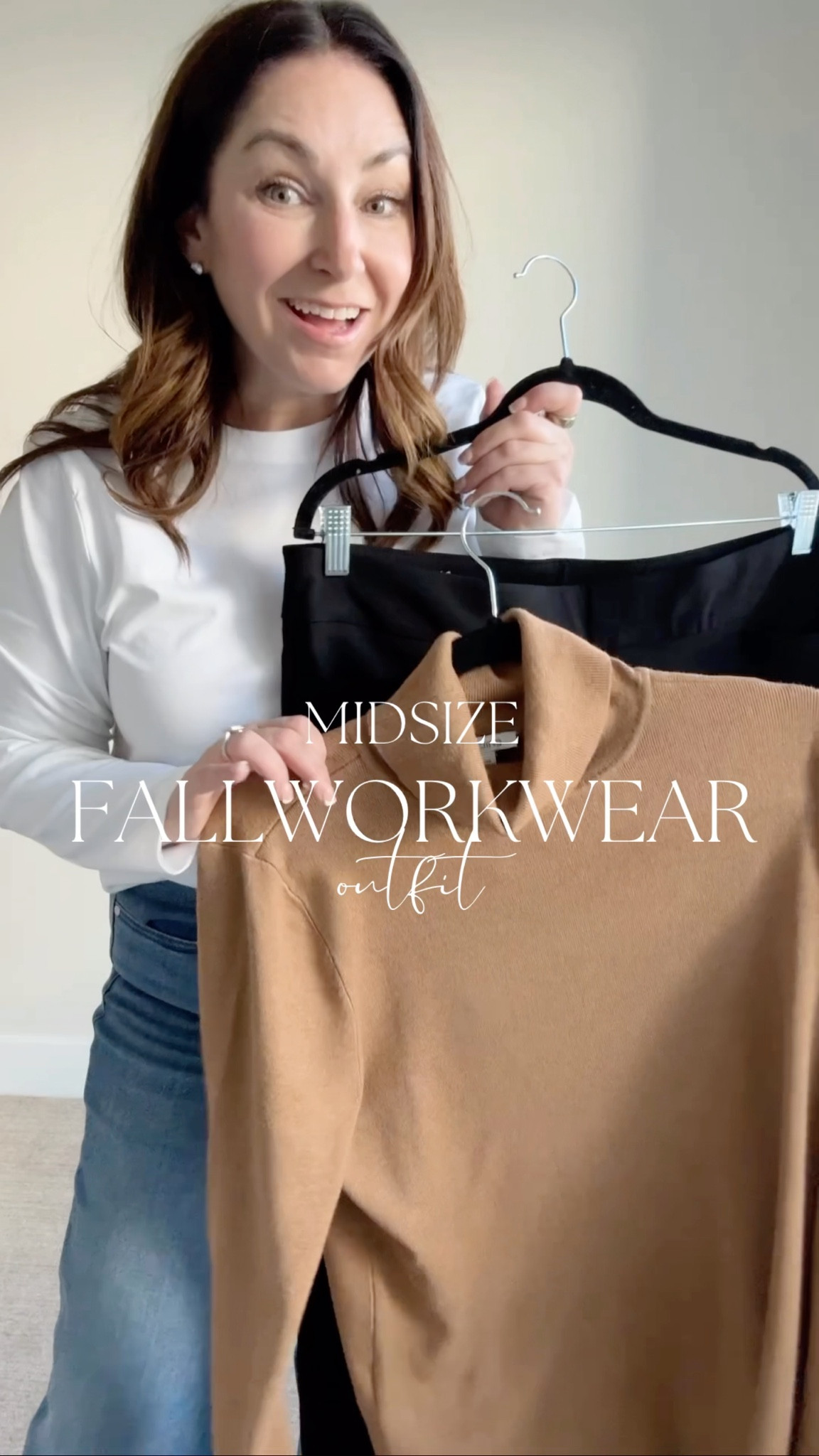 Fall workwear Wearing large in top, 14 (2.5) in pants but little big 

#LTKSeasonal #LTKMidsize #LTKOver40