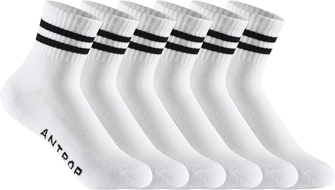 Antrop WoMen Quarter Crew Cotton Heel Tab Athletic Running Cushion Socks | Amazon (US)