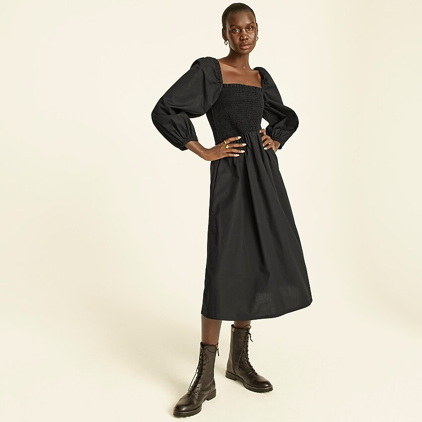 Smocked puff-sleeve dress | J. Crew US