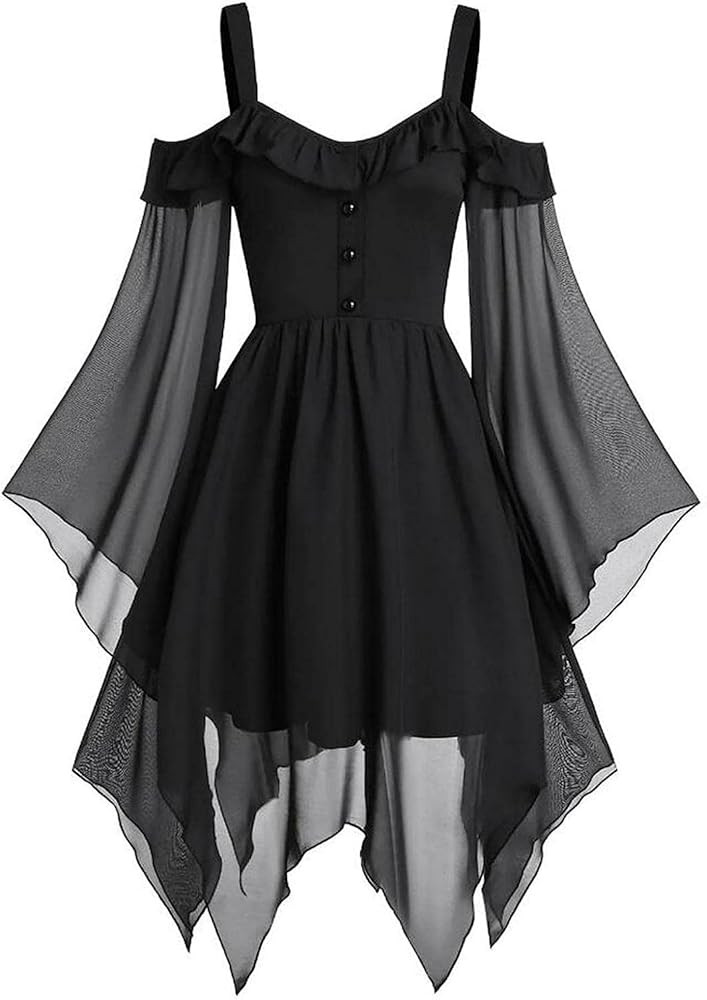 Women Renaissance Dress Halloween Gothic Dress Retro Halloween Dress Medieval Costumes Off Should... | Amazon (US)