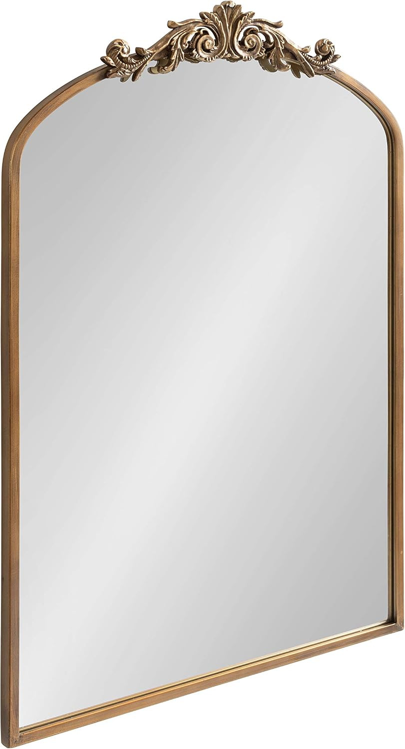 Kate and Laurel Arendahl Traditional Arch Mirror, 24 x 36, Antique Gold, Baroque Inspired Wall Decor | Amazon (US)