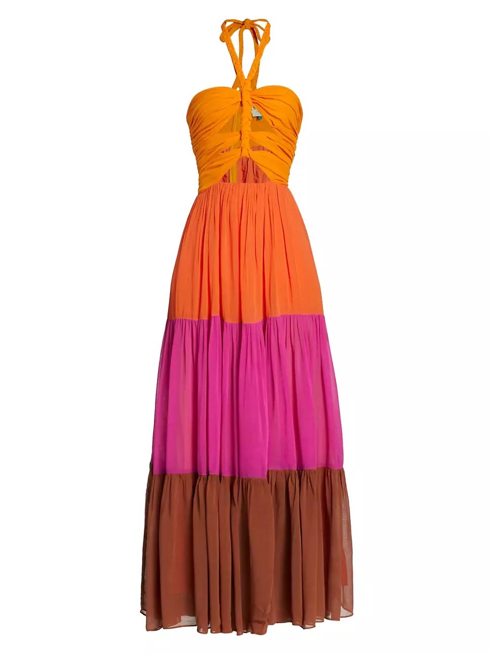 Colorblocked Halter Maxi Dress | Saks Fifth Avenue