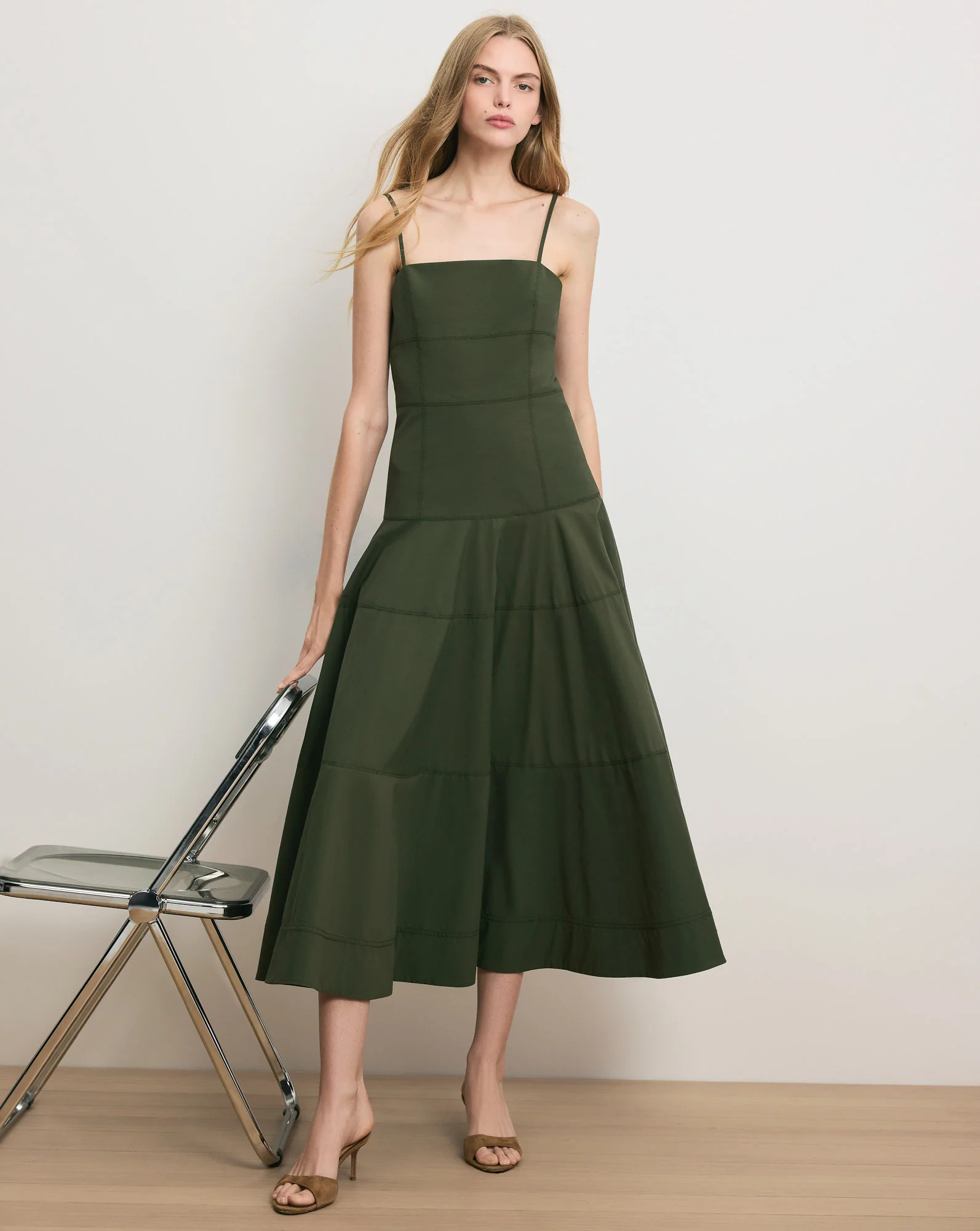 Veronica Beard Ilona Midi Dress Army | Veronica Beard