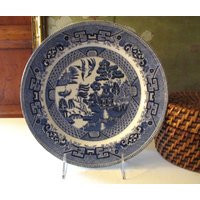 1920's Ridgways England Blue Willow Semi China Plate, Antique Dinner White Chinoiserie Decor | Etsy (US)