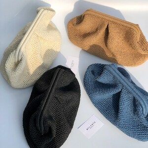 Handmade Raffia Bag, Evening Crochet Pouch Bag, Knitted Clutch Bag, Raffia Clutch | Etsy (US)