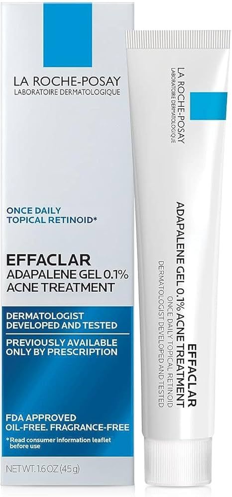 La Roche-Posay Effaclar Adapalene Gel 0.1% Acne Treatment | Retinoid Acne Cream | Acne Medication... | Amazon (US)