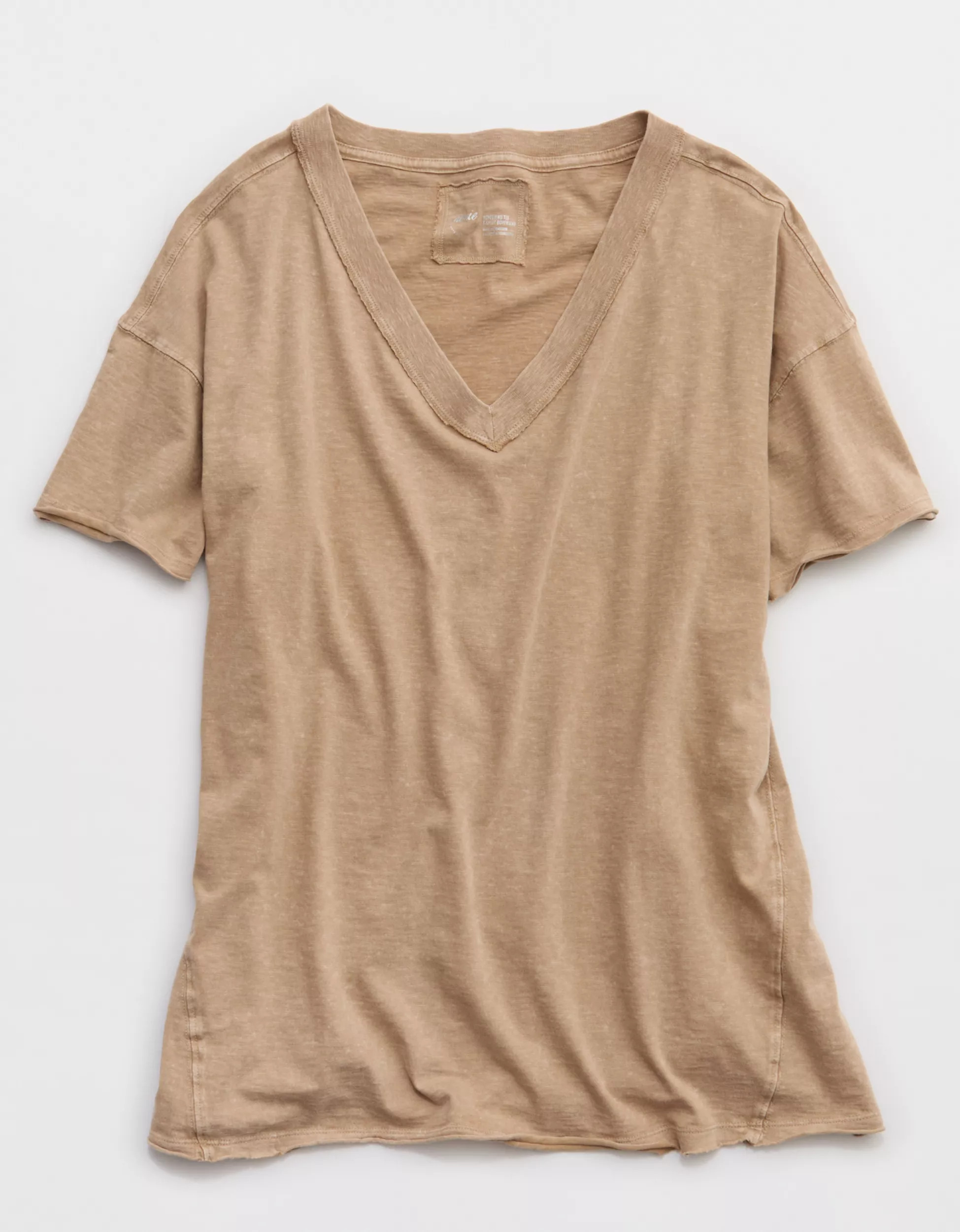Aerie Oversized V-Neck Boyfriend T-Shirt | American Eagle Outfitters (US & CA)