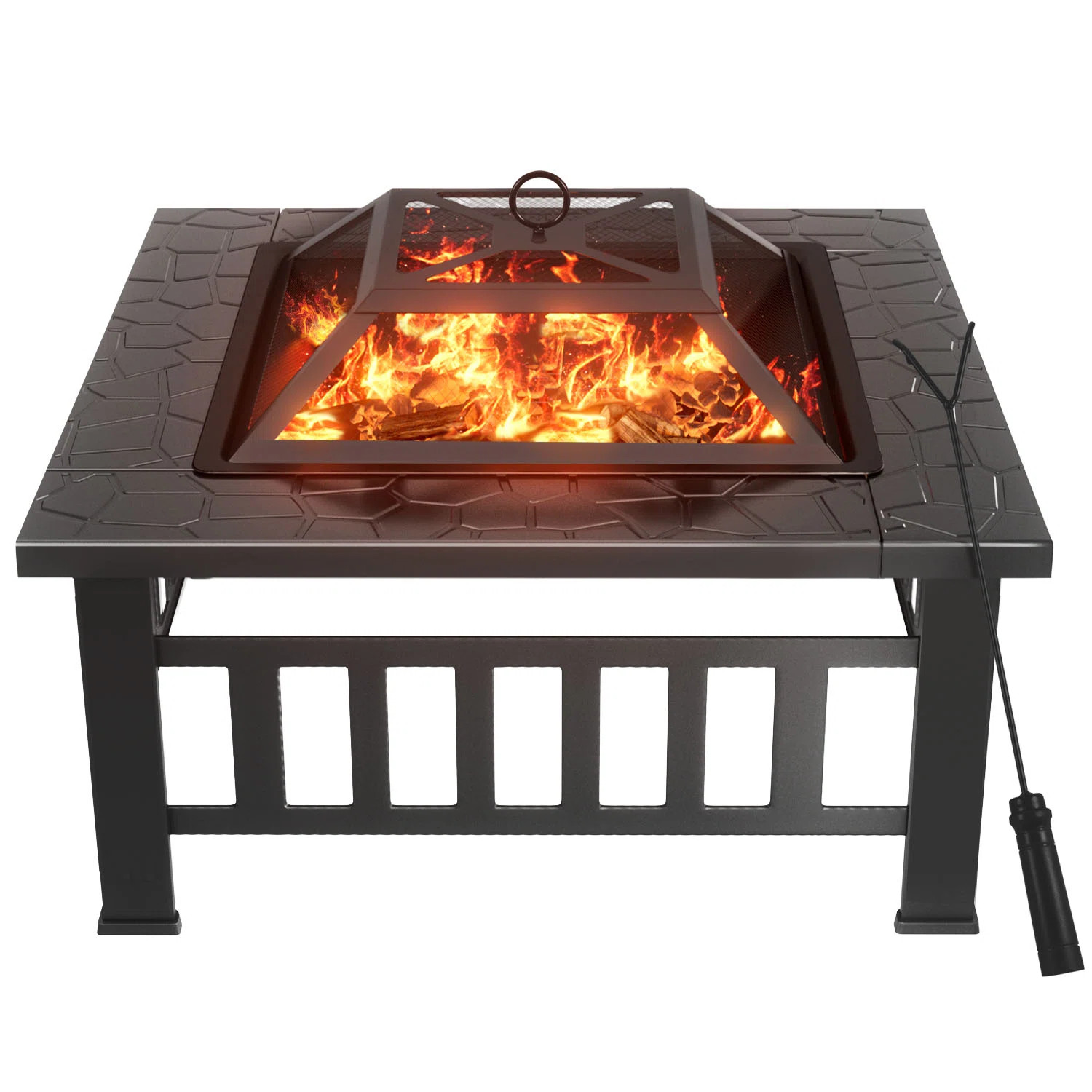 Red Barrel Studio® 32'' Outdoor Square Fire Pit With Lid & Reviews | Wayfair | Wayfair North America