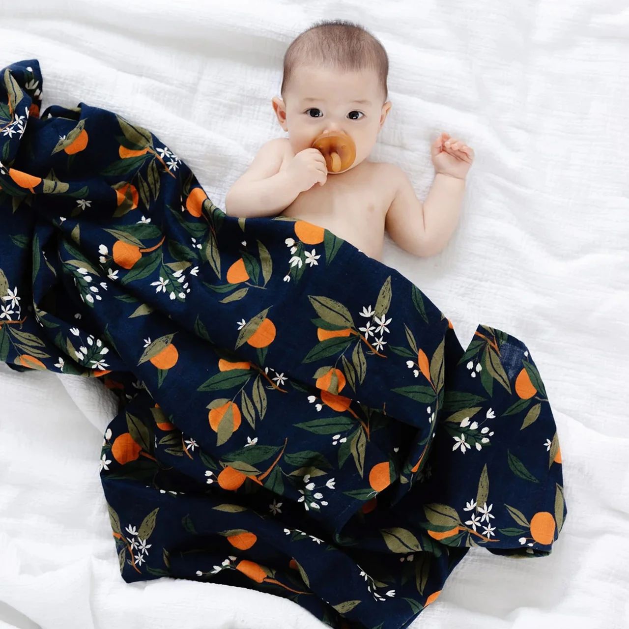 Orange Blossom Muslin Swaddle | SpearmintLOVE