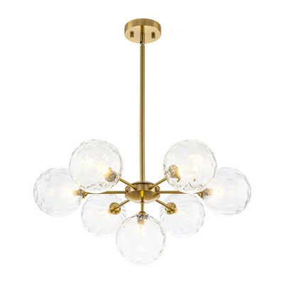 Eclectic Modern 7-Light Dimpled Glass Sphere Chandelier | Wayfair North America