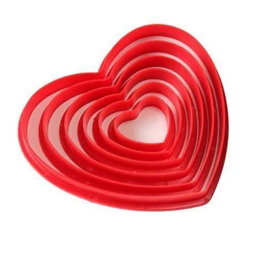 6 PC Heart Nested Cookie Cutter Set Valentine's Day | Walmart (US)
