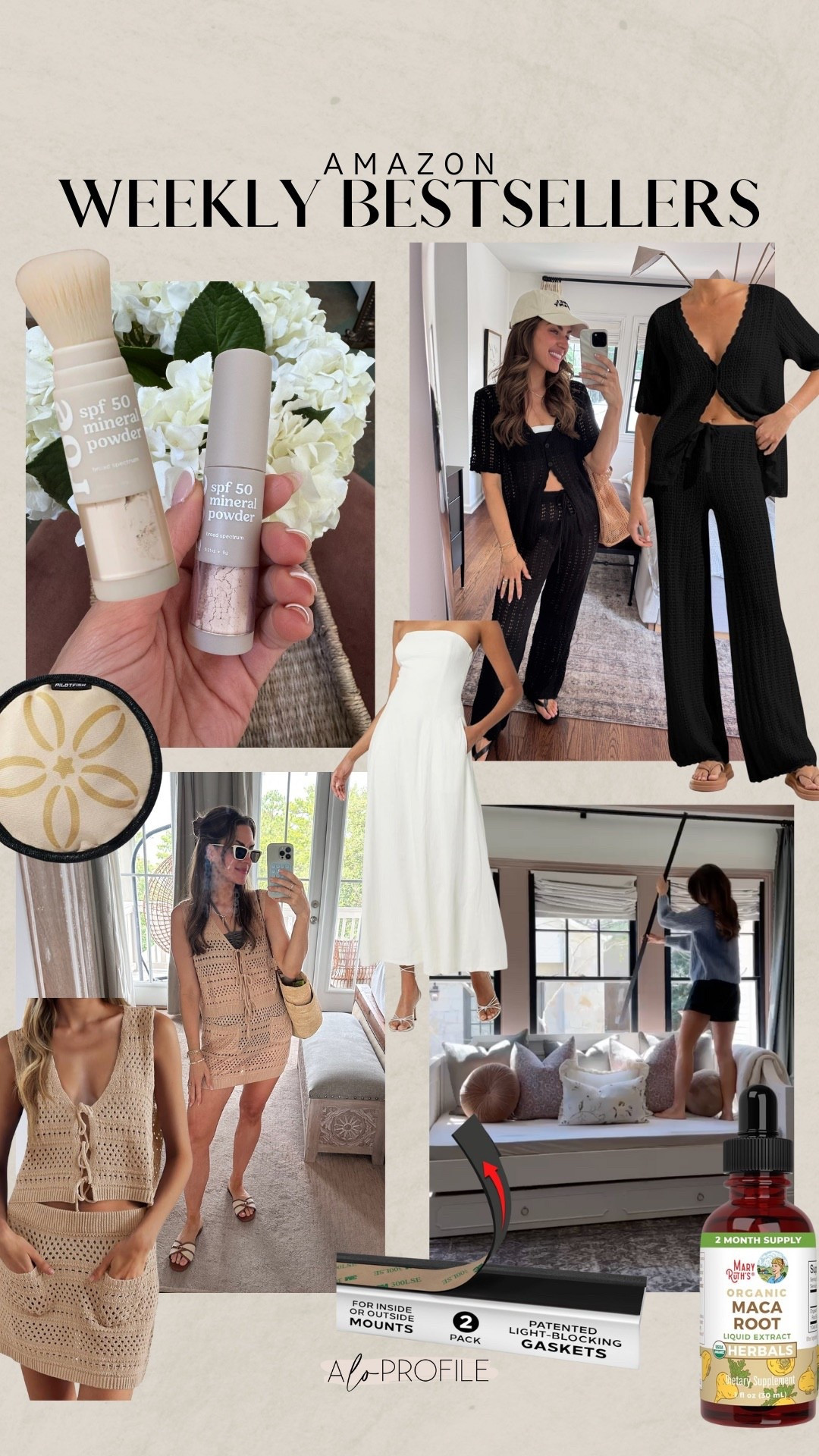 AMAZON BESTSELLERS✨
1. Sand Eraser
2. Powder Sunscreen
3. Maca Root (code: MROALOPRO)
4. Dress
5. Cover Up
6. Light Blockers
7. Cover Up
