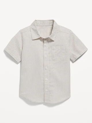Striped Short-Sleeve Oxford Shirt for Toddler Boys | Old Navy (US)
