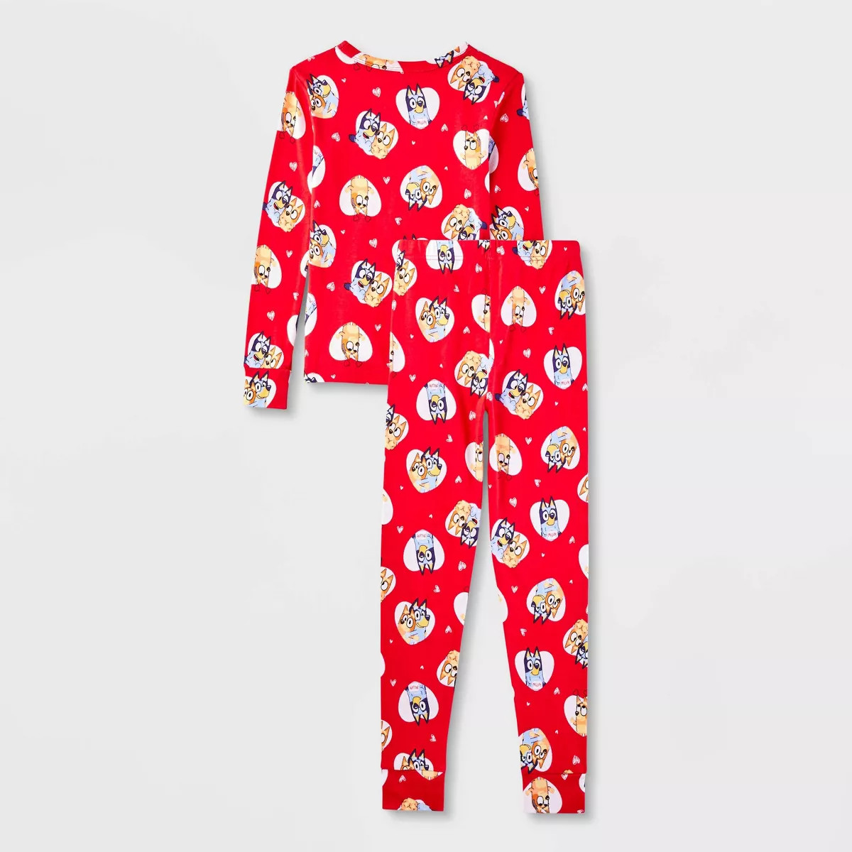Kids' Bluey Valentine's Day 2pc Long Sleeve Pajama Set - Red | Target