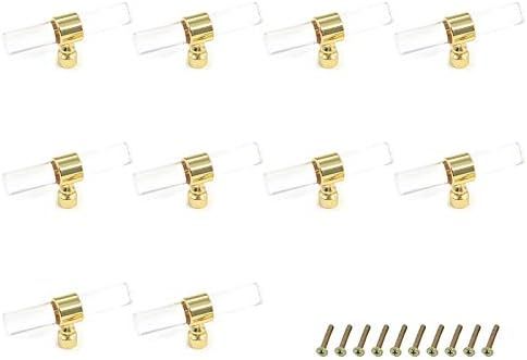 Knobs Karcy Dresser Drawer Knobs Gold+Clear T Knob Cabinet Pulls 1.97" Length with Mounting Screw... | Amazon (US)