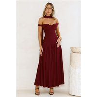 The Style Spotlight Off Shoulder Maxi Dress Burgundy | Hello Molly (US)